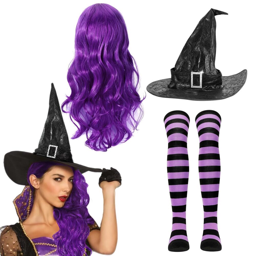 6633 Witches Costume Witch Wigs Hat And Stockings Witch Outfit